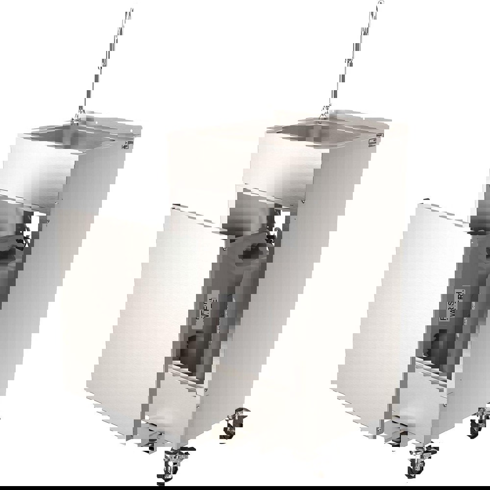 Portable Sink: Portable Mount, Gooseneck Spout Faucet, 1 Compartment, 304 Stainless Steel